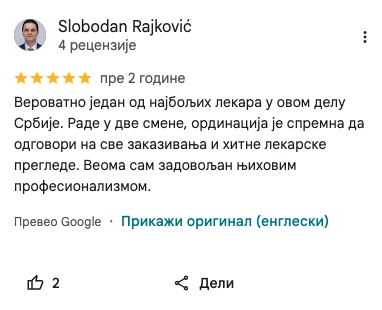 Google recenzija pacijenta Opto Lens 2
