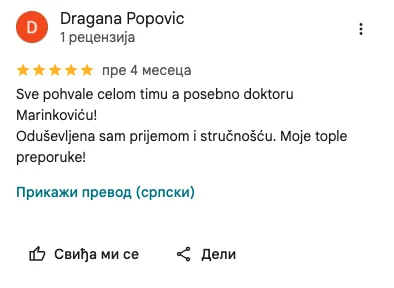 Google recenzija pacijenta Opto Lens 3
